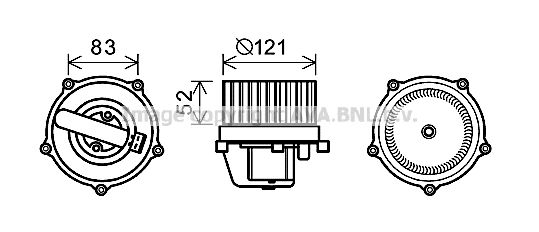 AVA QUALITY COOLING Elektromotors, Salona ventilācija VW8345